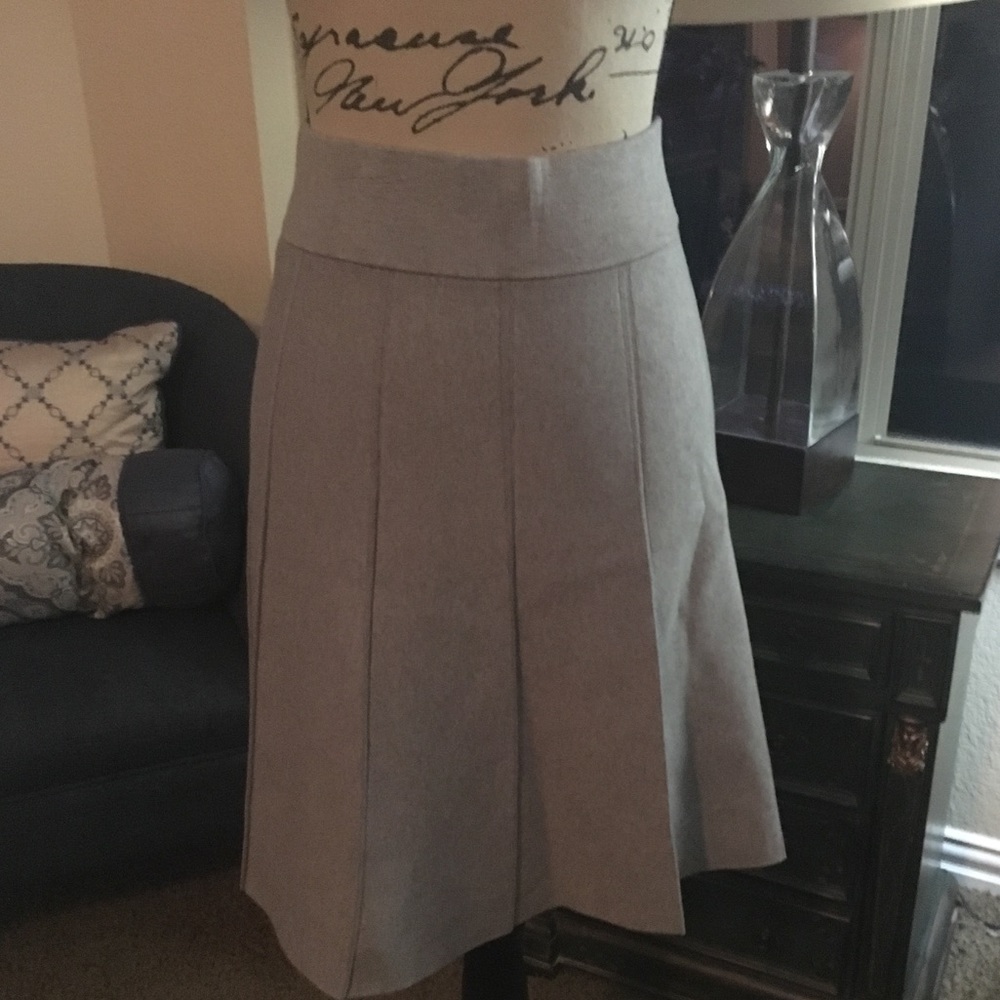 Gray Pleated Flare Skirt -Size 8